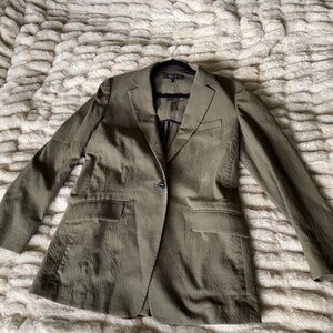 Rag & Bone Olive Green Textured Blazer | Cotton Stretch | Size Small